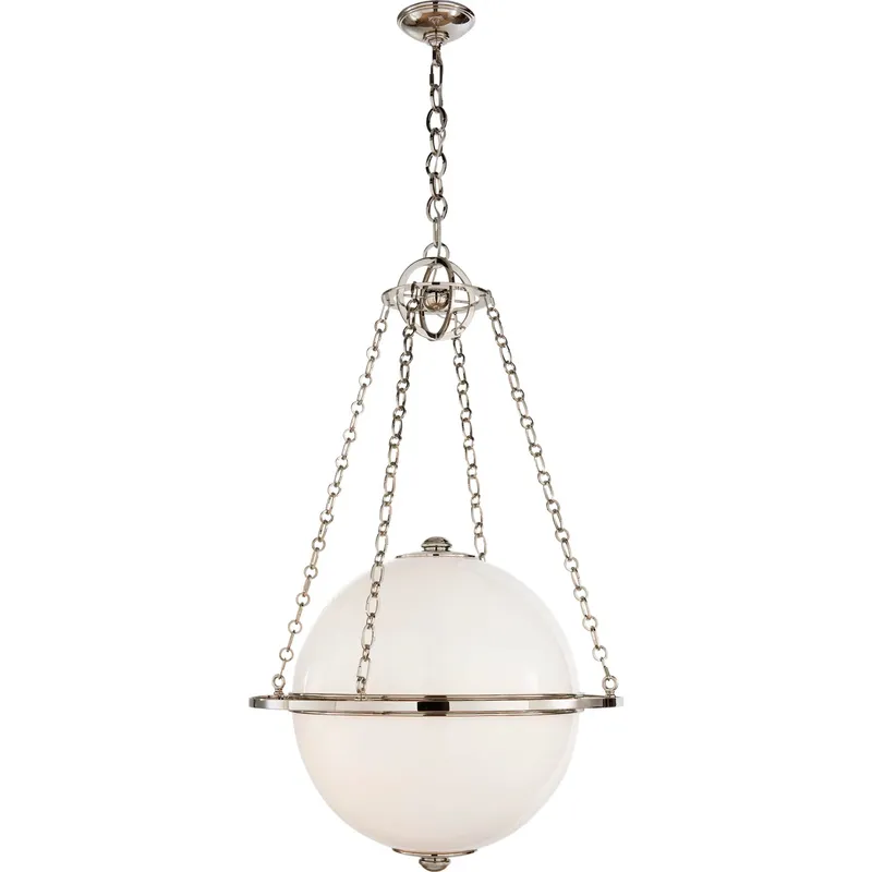 Chapman & Myers Modern Globe 2 Light 24.25 inch Polished Nickel Globe Lantern Pendant Ceiling Light