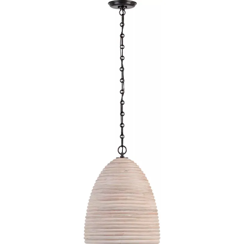 Suzanne Kasler Emerson LED 14 inch Bronze Pendant Ceiling Light in Ash Rattan