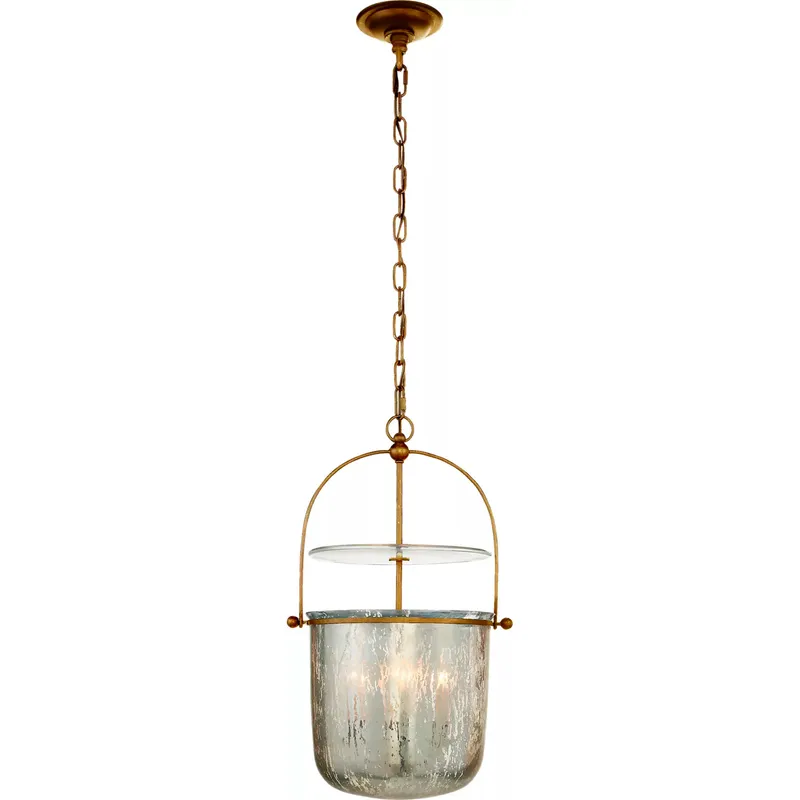 Chapman & Myers Lorford 4 Light 14 inch Gilded Iron Lantern Pendant Ceiling Light in Mercury Glass, Small