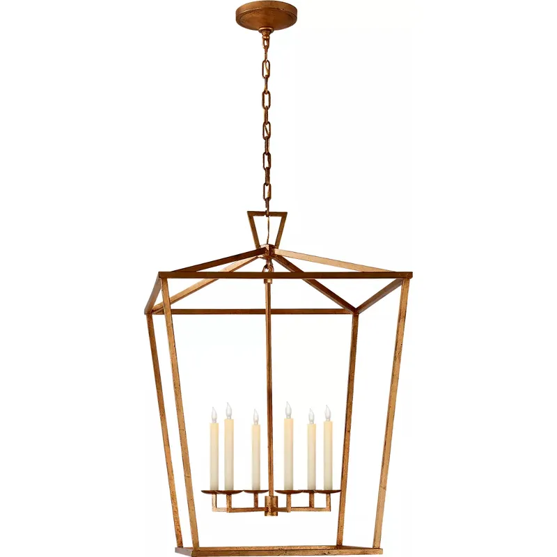 Chapman & Myers Darlana 6 Light 29 inch Gilded Iron Lantern Pendant Ceiling Light, Extra Large