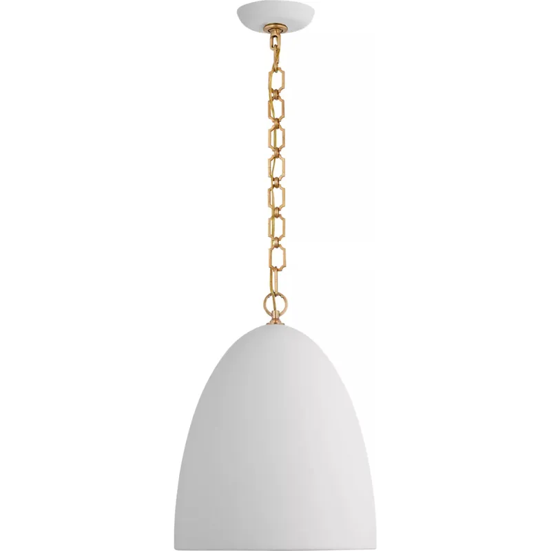 Suzanne Kasler Elliot LED 14 inch Matte White Dome Pendant Ceiling Light, Medium