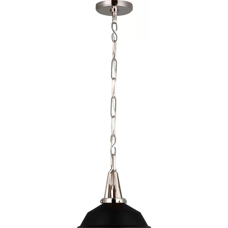 Chapman & Myers Layton LED 10 inch Polished Nickel Pendant Ceiling Light in Matte Black
