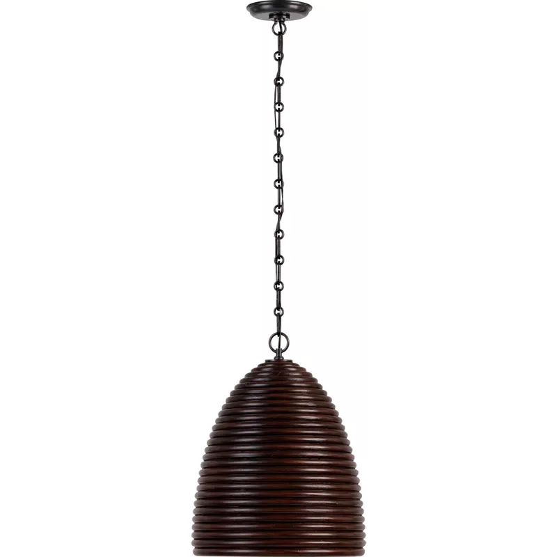 Suzanne Kasler Emerson LED 14 inch Bronze Pendant Ceiling Light in Espresso Rattan