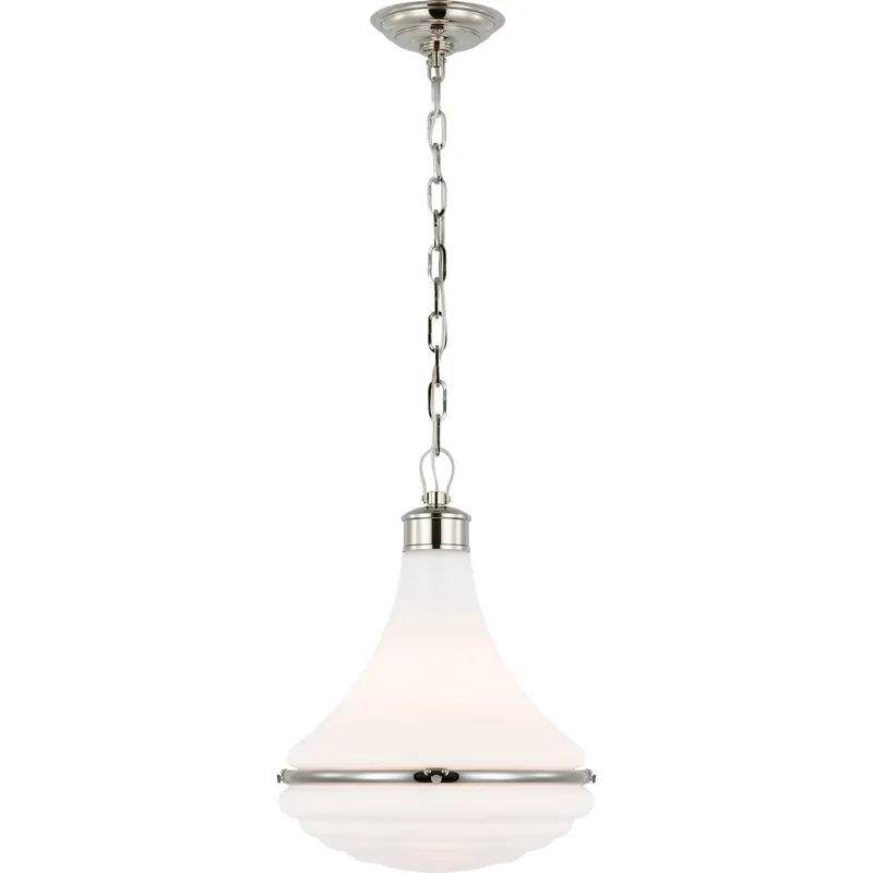 Amber Lewis Wesley LED 14.75 inch Polished Nickel Pendant Ceiling Light