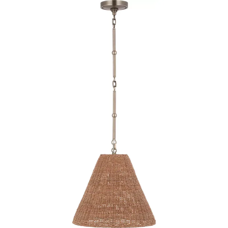 Thomas O'Brien Goodman 1 Light 15 inch Antique Nickel Hanging Shade Ceiling Light in Toast, Small