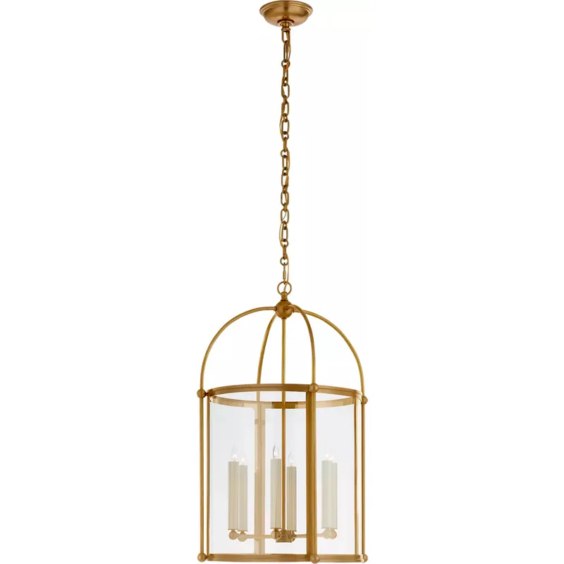 Chapman & Myers Riverside Round 6 Light 19 inch Antique-Burnished Brass Lantern Pendant Ceiling Light, Medium