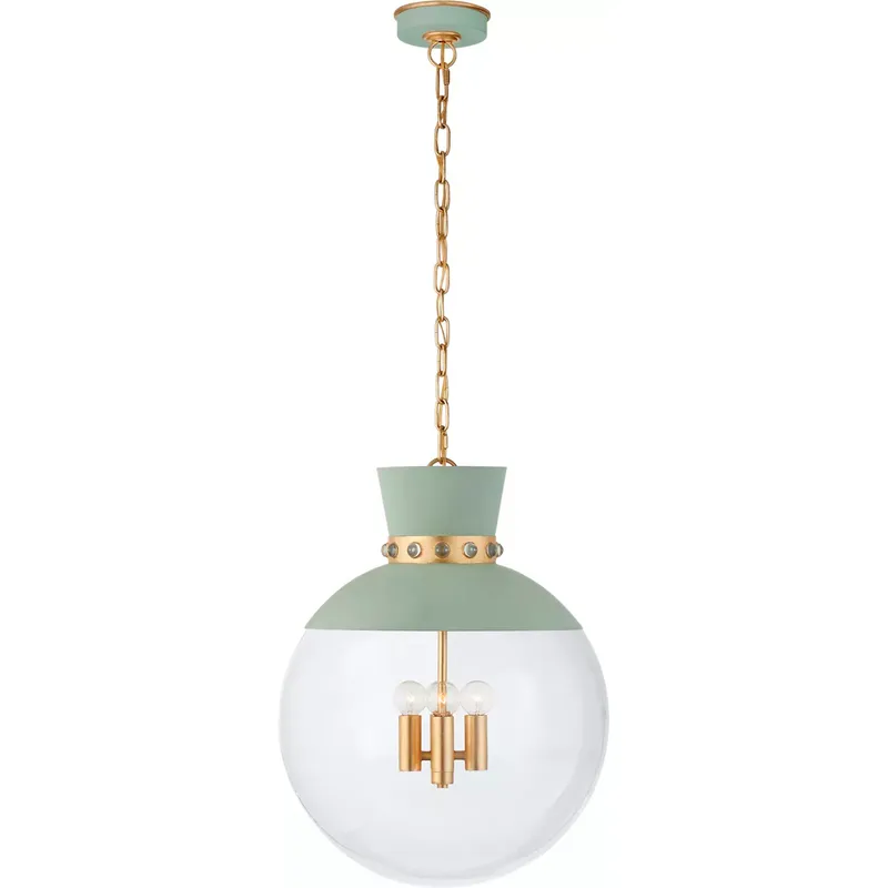 Julie Neill Lucia 4 Light 18 inch Celadon and Gild Pendant Ceiling Light, Large