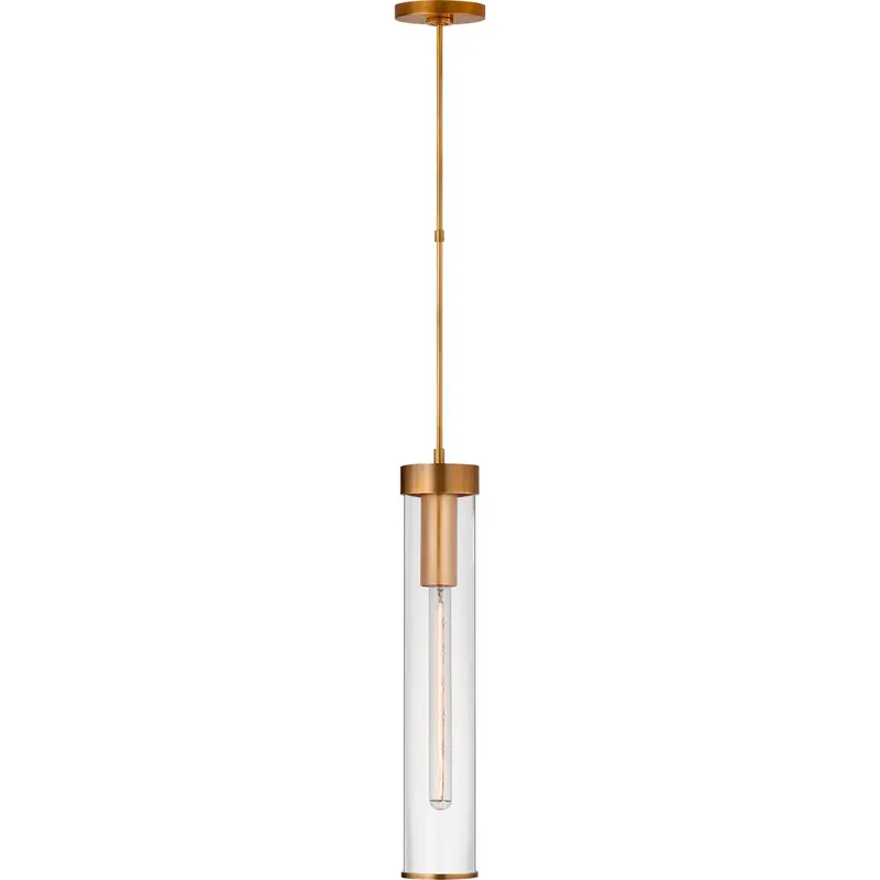Kelly Wearstler Liaison 1 Light 3.5 inch Antique-Burnished Brass Pendant Ceiling Light in Clear Glass