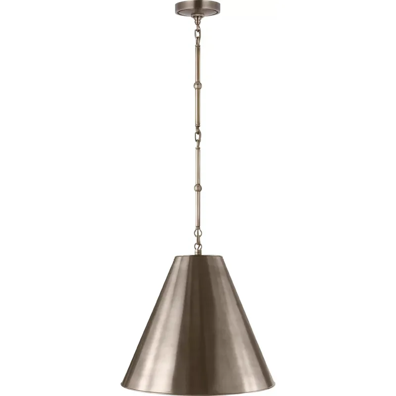 Thomas O'Brien Goodman 1 Light 15 inch Antique Nickel Hanging Shade Ceiling Light, Small