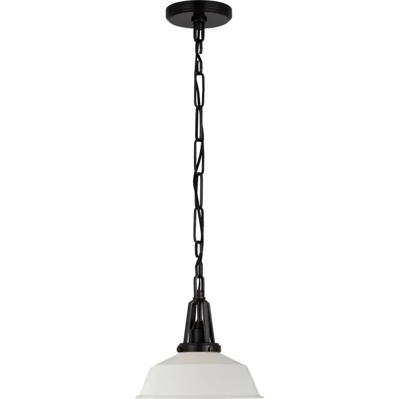 Chapman & Myers Layton LED 10 inch Bronze Pendant Ceiling Light in Matte White