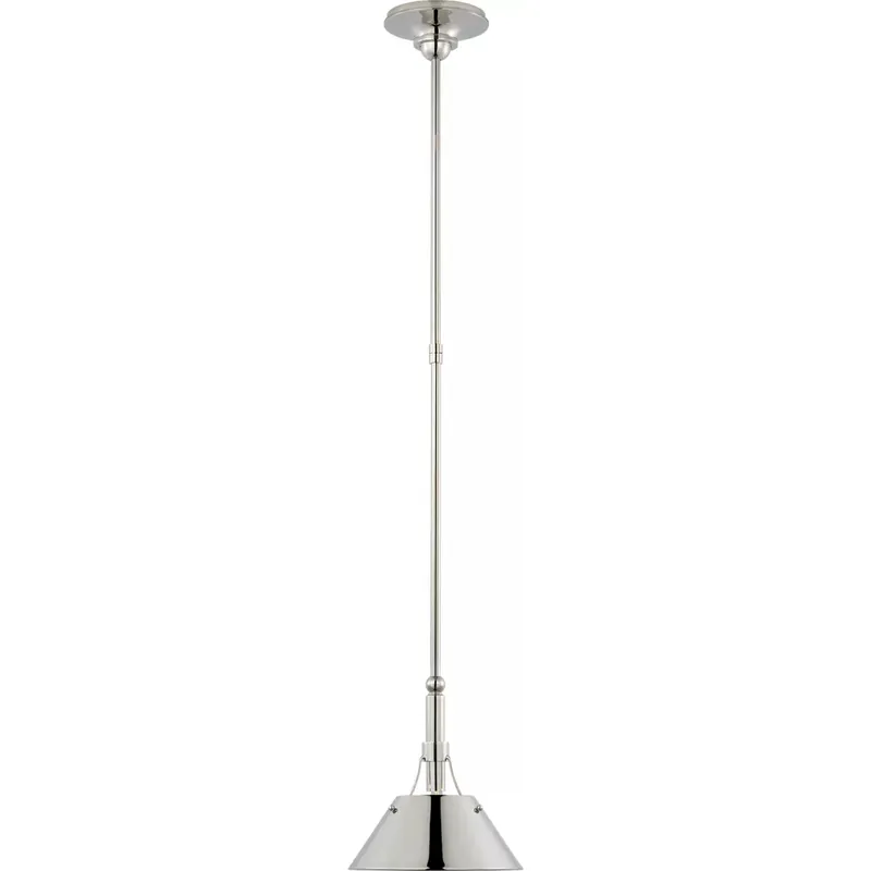 Thomas O'Brien Turlington LED 8.75 inch Polished Nickel Pendant Ceiling Light, Small
