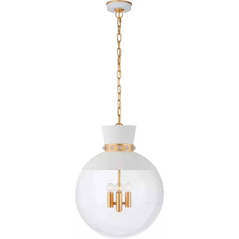 Julie Neill Lucia 4 Light 18 inch White and Gild Pendant Ceiling Light in White with Gild, Large