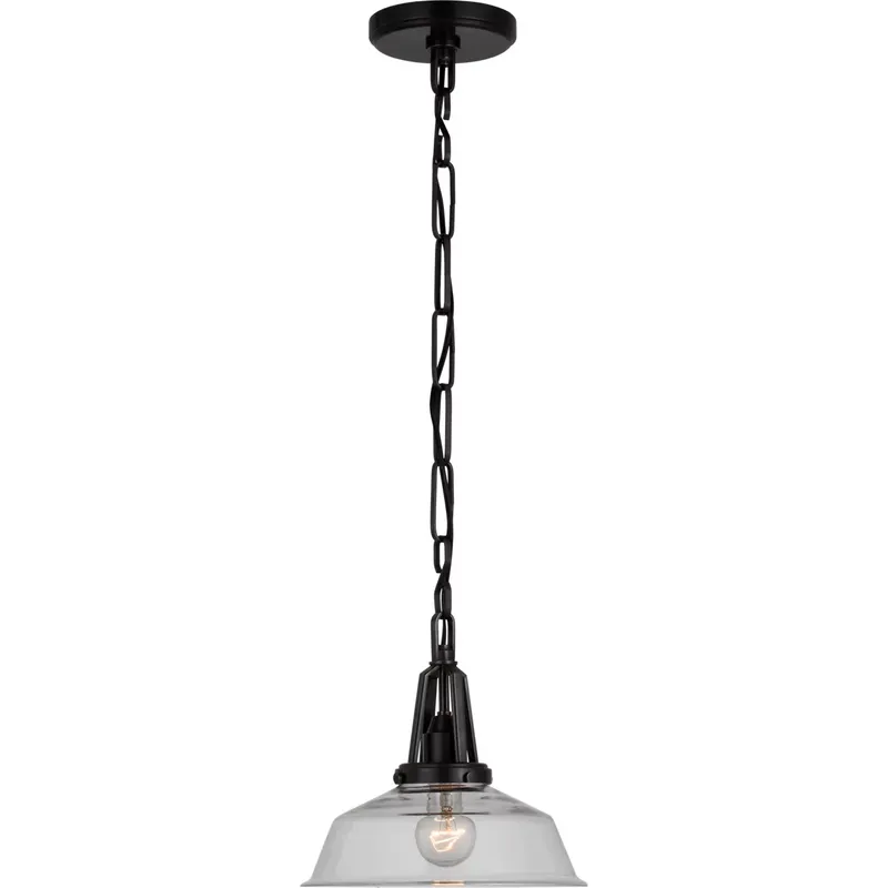 Chapman & Myers Layton LED 10 inch Bronze Pendant Ceiling Light in Clear Glass