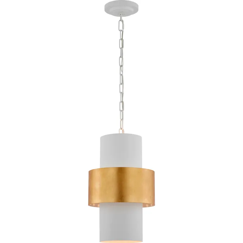 Julie Neill Chalmette LED 11 inch Plaster White and Gild Layered Pendant Ceiling Light