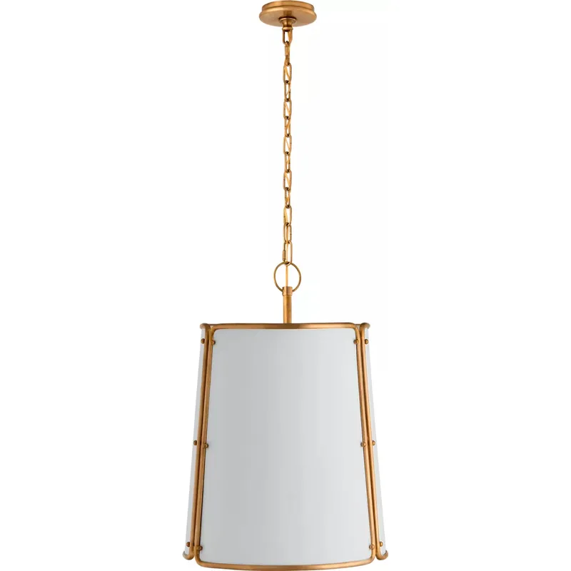 Carrier and Company Hastings 3 Light 17.75 inch Hand-Rubbed Antique Brass Pendant Ceiling Light in White, Medium