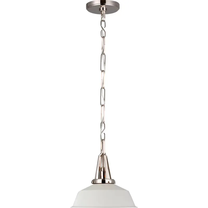 Chapman & Myers Layton LED 10 inch Polished Nickel Pendant Ceiling Light in Matte White