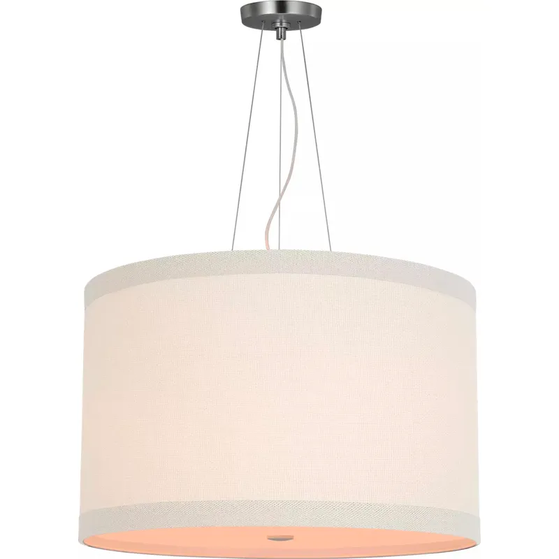 kate spade new york Walker LED 22 inch Burnished Silver Leaf Hanging Shade Ceiling Light in Linen, Medium