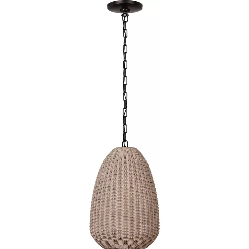 Chapman & Myers Kokomo LED 11.5 inch Bronze Pendant Ceiling Light in Ash Wicker