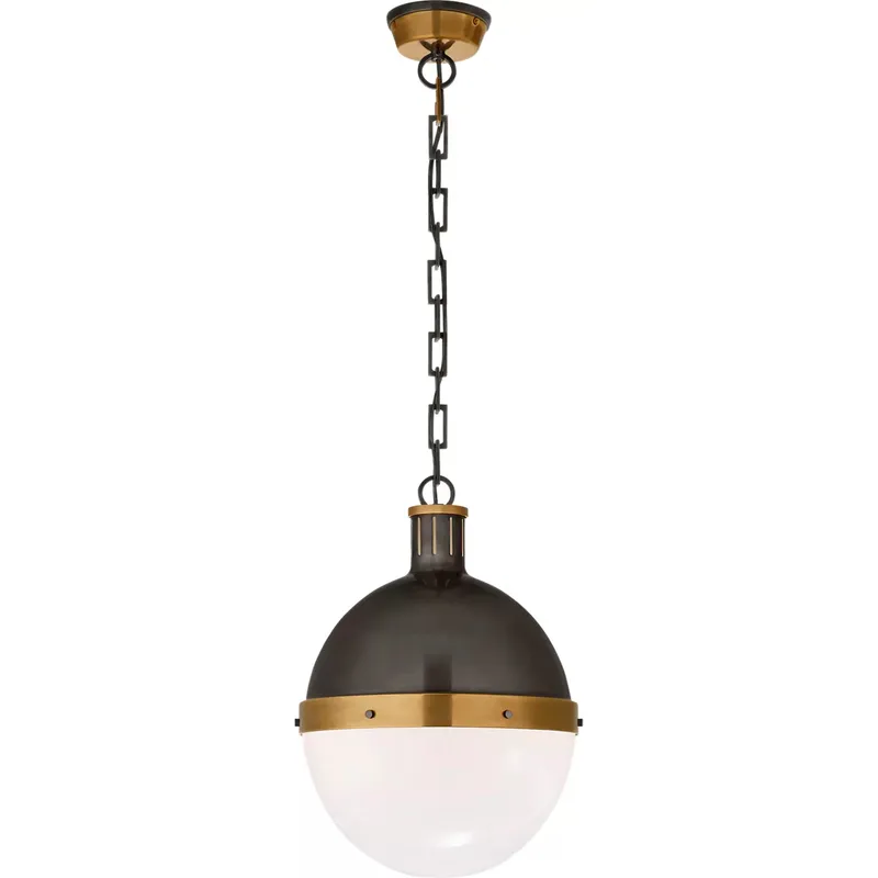 Thomas O'Brien Hicks 2 Light 13.25 inch Bronze with Antique Brass Pendant Ceiling Light in Bronze and Hand-Rubbed Antique Brass, Large