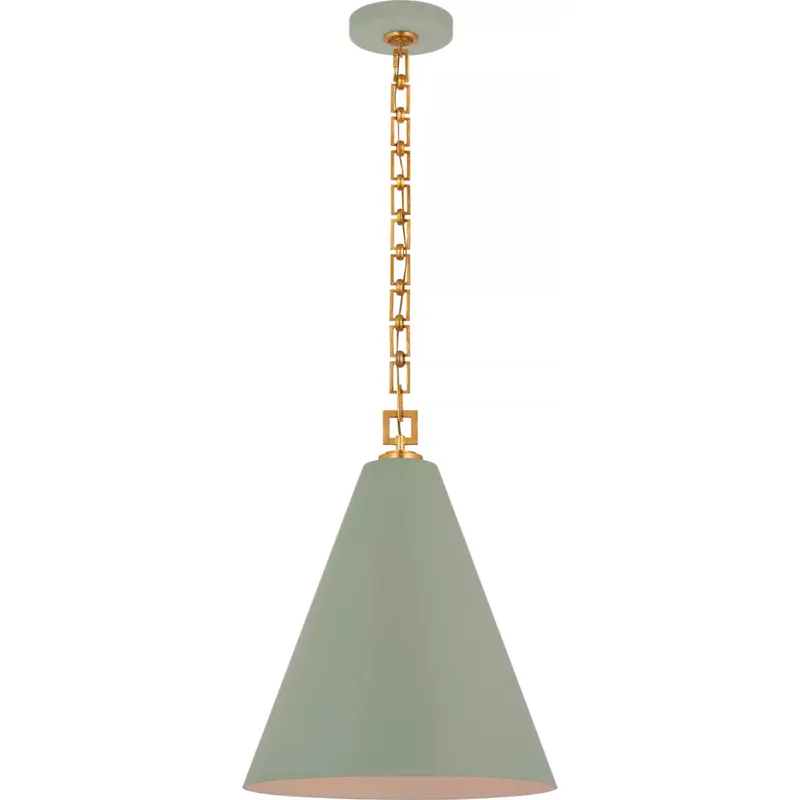 Julie Neill Theo LED 17 inch Celadon and Gild Pendant Ceiling Light