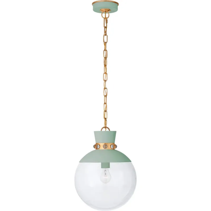 Julie Neill Lucia 1 Light 13 inch Celedon with Gild Pendant Ceiling Light in Celadon and Gild, Medium