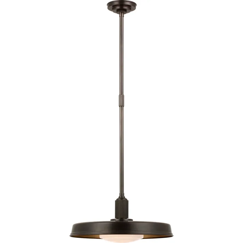 Chapman & Myers Ruhlmann LED 18 inch Bronze Factory Pendant Ceiling Light
