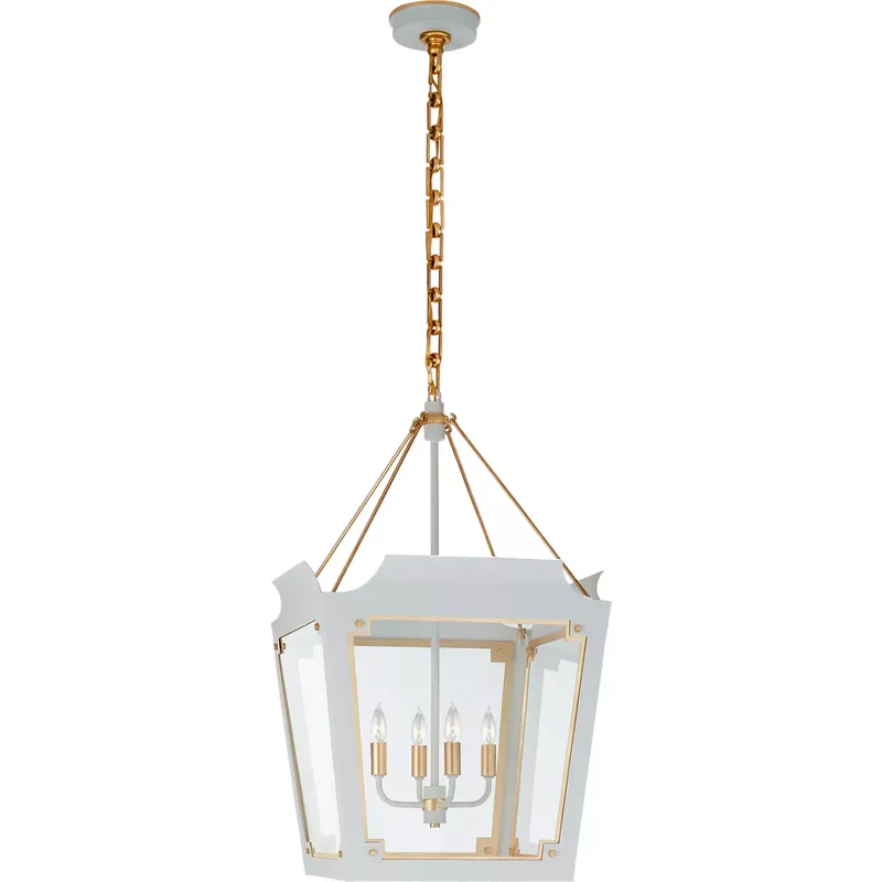 Julie Neill Caddo 4 Light 19 inch Soft White with Gild Lantern Pendant Ceiling Light in Soft White and Gild, Medium