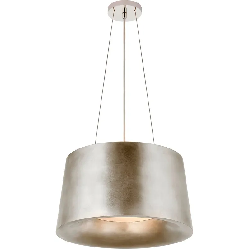 Barbara Barry Halo 2 Light 19 inch Burnished Silver Leaf Hanging Shade Ceiling Light, Small