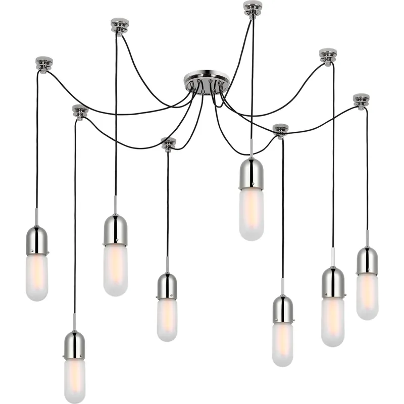 Thomas O'Brien Junio LED 9.5 inch Polished Nickel Pendant Ceiling Light in Frosted Glass