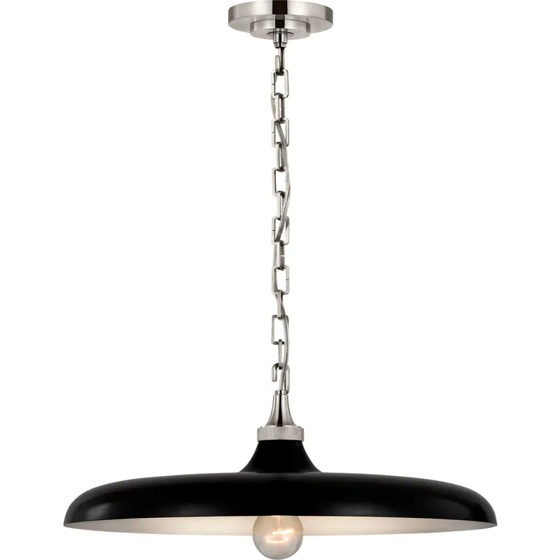 Thomas O'Brien Piatto LED 18 inch Polished Nickel Pendant Ceiling Light in Aged Iron, Medium