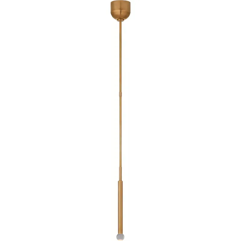 Kelly Wearstler Rousseau LED 1.75 inch Antique-Burnished Brass Single Pendant Ceiling Light in Clear Glass