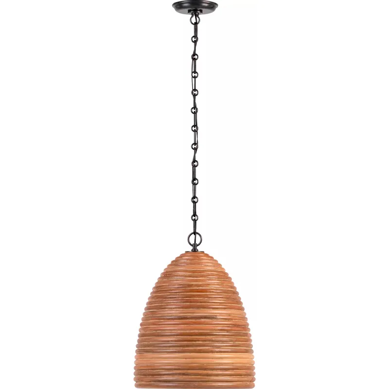 Suzanne Kasler Emerson LED 14 inch Bronze Pendant Ceiling Light in Natural Rattan