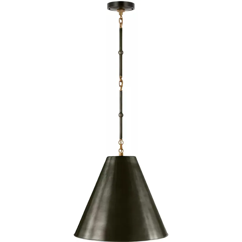 Thomas O'Brien Goodman 1 Light 15 inch Bronze with Antique Brass Hanging Shade Ceiling Light in Bronze and Hand-Rubbed Antique Brass, Small