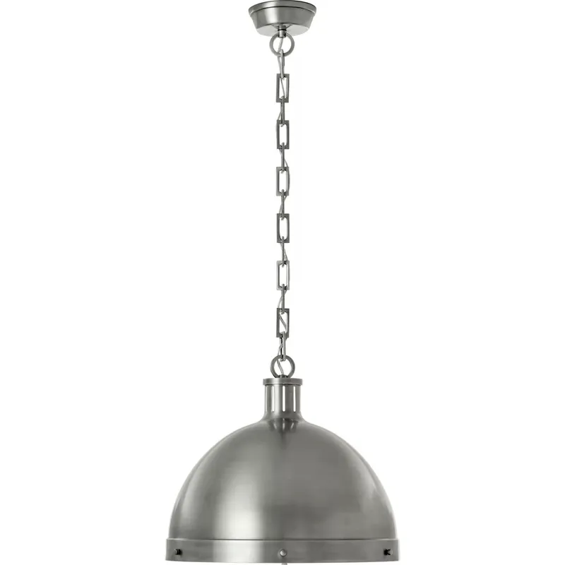 Thomas O'Brien Hicks 2 Light 16 inch Antique Nickel Pendant Ceiling Light, Extra Large