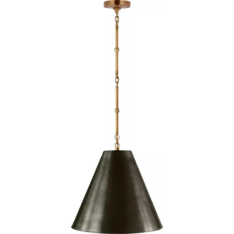 Thomas O'Brien Goodman 1 Light 15 inch Hand-Rubbed Antique Brass Hanging Shade Ceiling Light in Bronze, Small