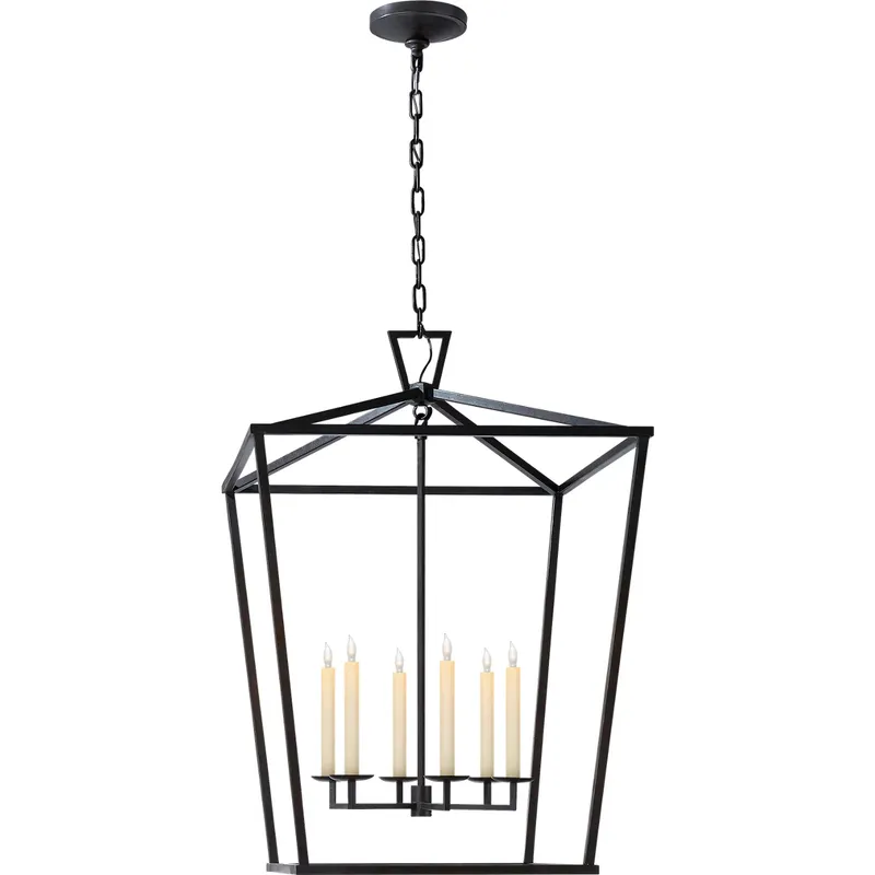 Chapman & Myers Darlana 6 Light 29 inch Aged Iron Lantern Pendant Ceiling Light, Extra Large