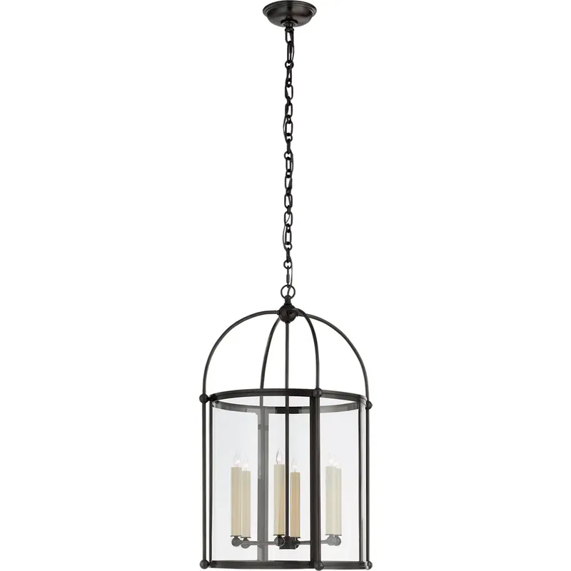 Chapman & Myers Riverside Round 6 Light 19 inch Bronze Lantern Pendant Ceiling Light, Medium