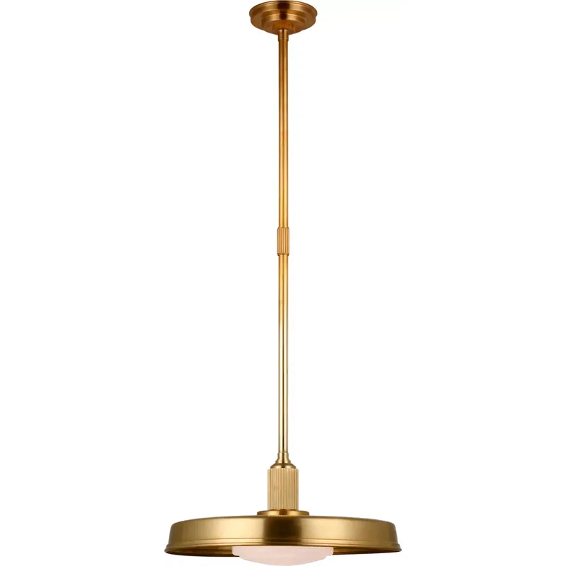 Chapman & Myers Ruhlmann LED 18 inch Antique-Burnished Brass Factory Pendant Ceiling Light