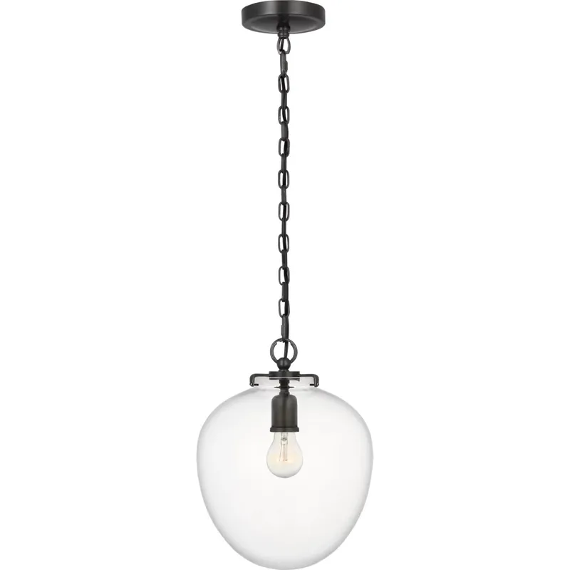 Thomas O'Brien Katie2 1 Light 10.5 inch Bronze Acorn Pendant Ceiling Light in Clear Glass