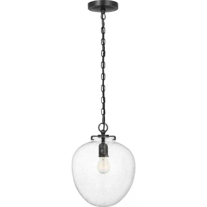 Thomas O'Brien Katie2 1 Light 10.5 inch Bronze Acorn Pendant Ceiling Light in Seeded Glass