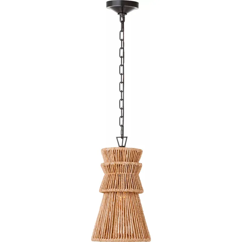 Chapman & Myers Antigua LED 10.5 inch Bronze and Natural Abaca Pendant Ceiling Light