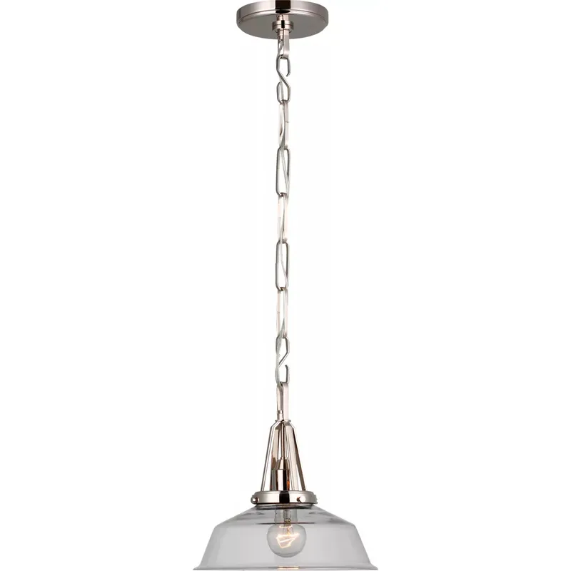 Chapman & Myers Layton LED 10 inch Polished Nickel Pendant Ceiling Light in Clear Glass