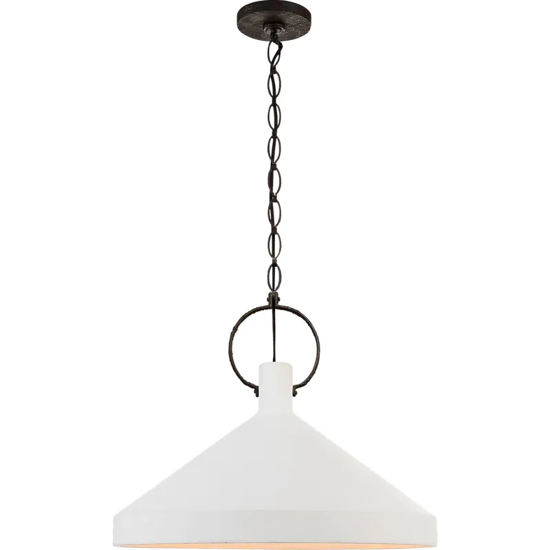 Suzanne Kasler Limoges 1 Light 24 inch Natural Rust Pendant Ceiling Light in Plaster White, Grande