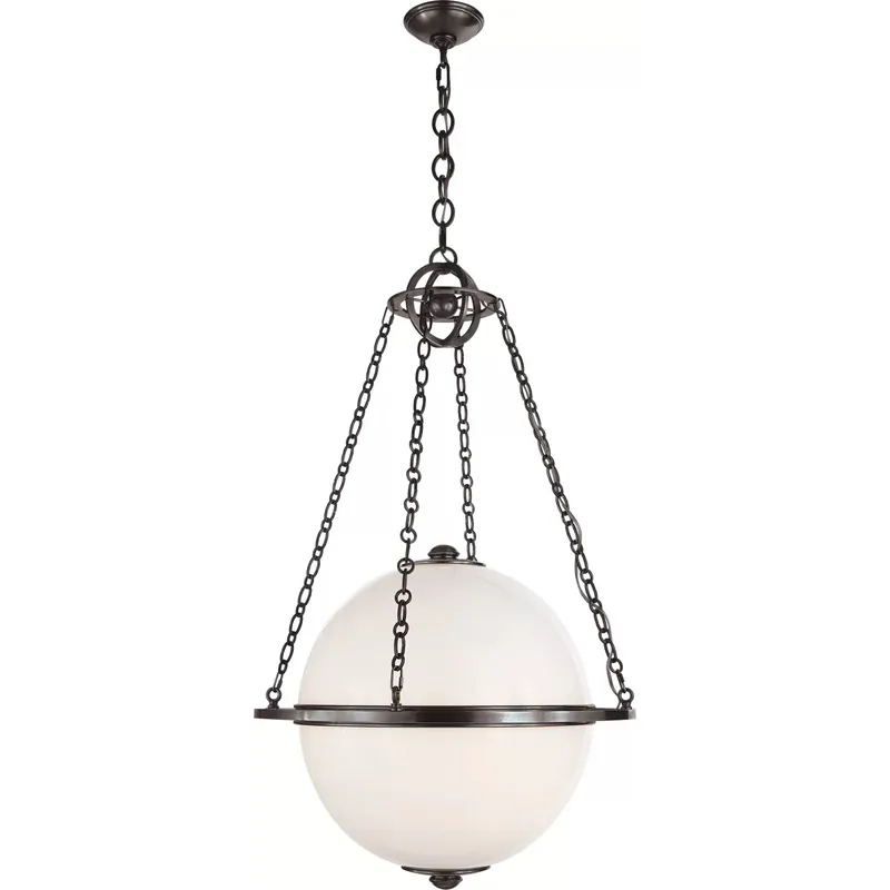 Chapman & Myers Modern Globe 2 Light 24.25 inch Bronze Globe Lantern Pendant Ceiling Light