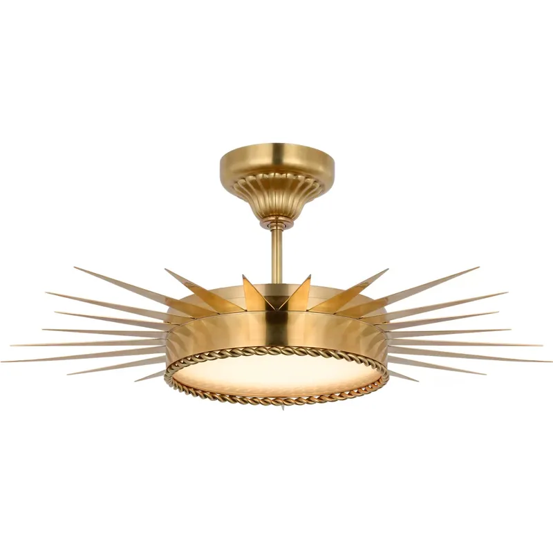 Suzanne Kasler Soleil LED 27.75 inch Hand-Rubbed Antique Brass Semi-Flush Mount Ceiling Light