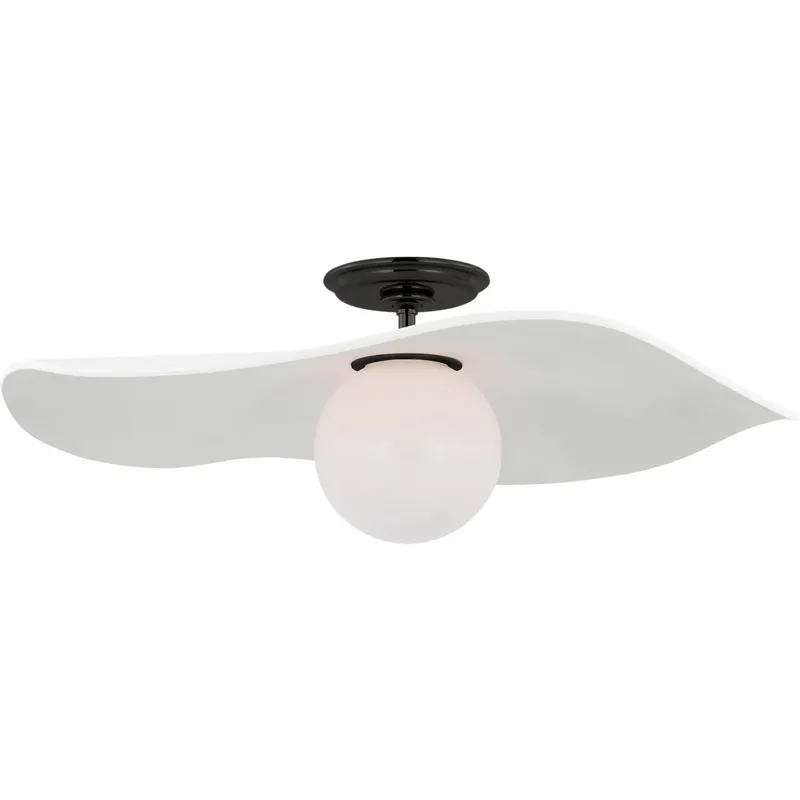 Windsor Smith Mahalo LED 22 inch Bronze Semi-Flush Mount Ceiling Light in Matte White