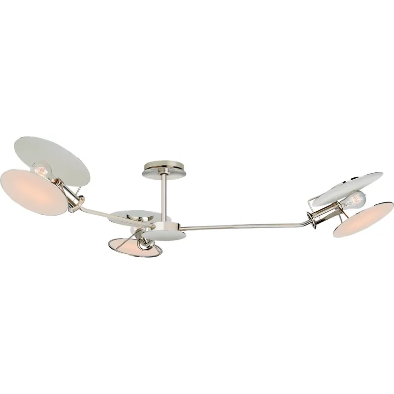 Thomas O'Brien Osiris 3 Light 47 inch Polished Nickel Semi-Flush Mount Ceiling Light, Large
