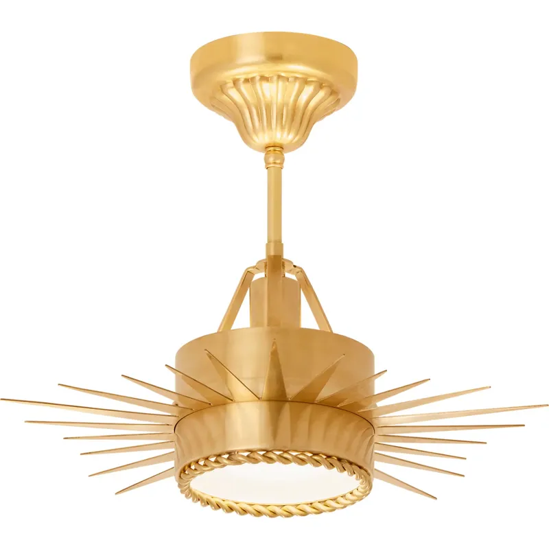 Suzanne Kasler Soleil 1 Light 16 inch Hand-Rubbed Antique Brass Semi-Flush Mount Ceiling Light, Small