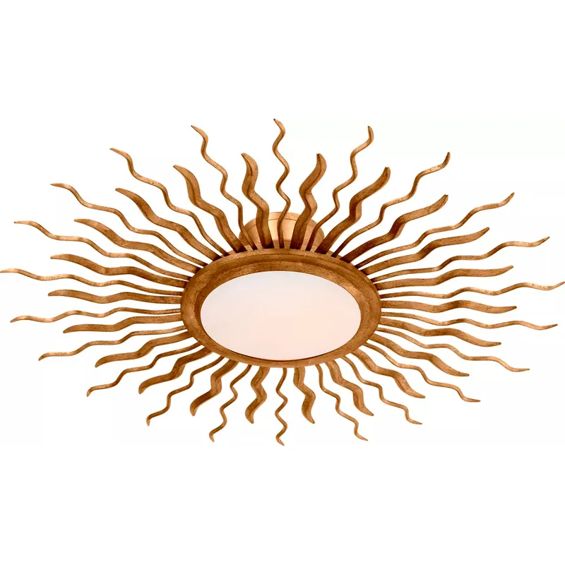 Suzanne Kasler Re LED 30.5 inch Gilded Iron Semi-Flush Mount Ceiling Light
