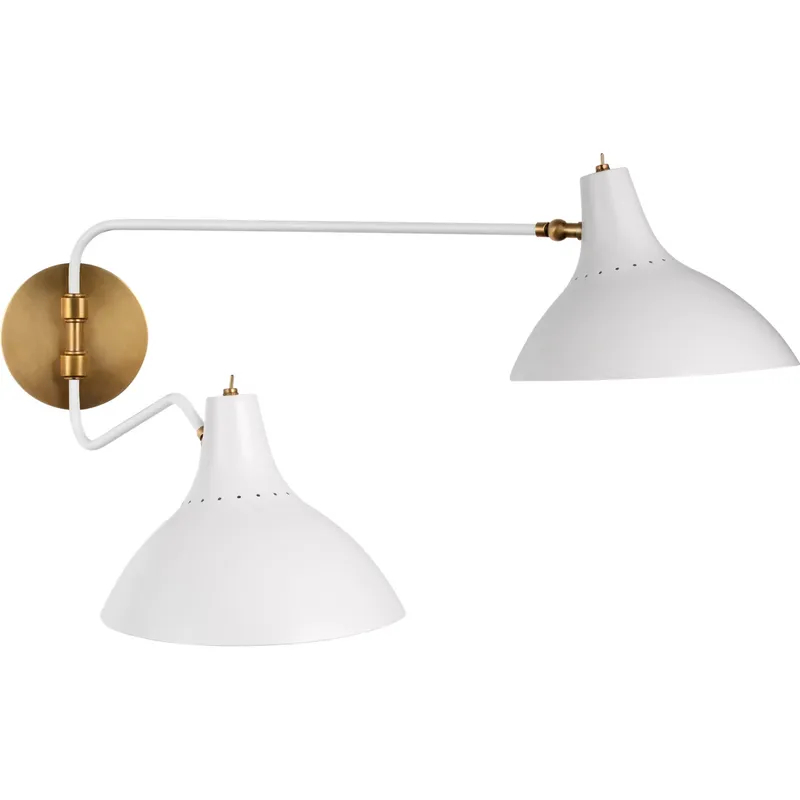 AERIN Charlton 9.25 inch 40 watt White Double Wall Light, Medium